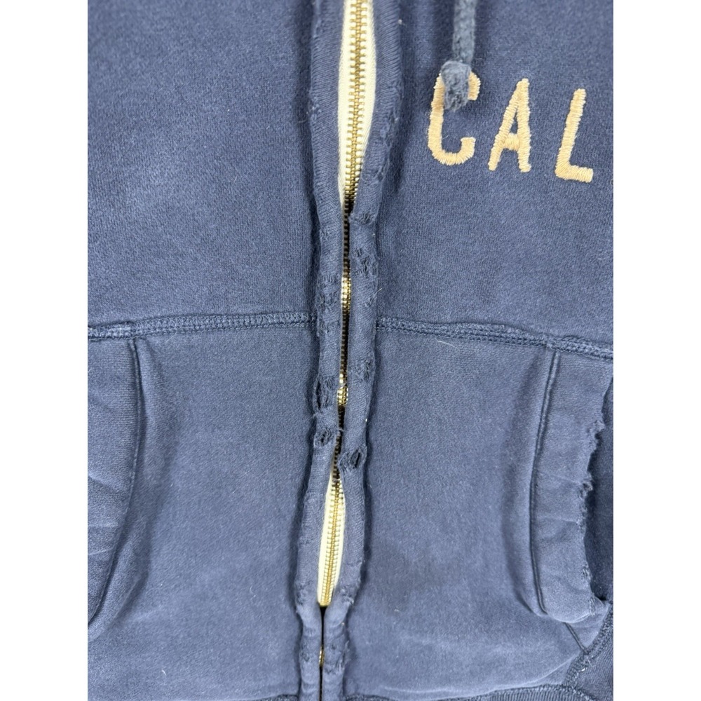 Hollister Hoodie Mens Size L‎ Blue Full Zip Longboards Calif Logo Y2K Distressed - Picture 5 of 14